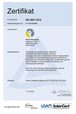 Zertifikat für das Managementsystem nach DIN EN ISO 9001:2015